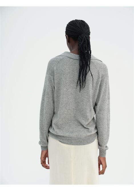 polo super fine cashmere donna grigia AURALEE | A25SP04SCTOP GRAY